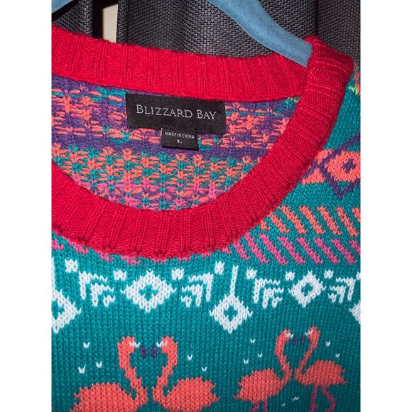 Ugly Christmas Sweater Xmas Size Large Flamingo - Picture 2 of 3